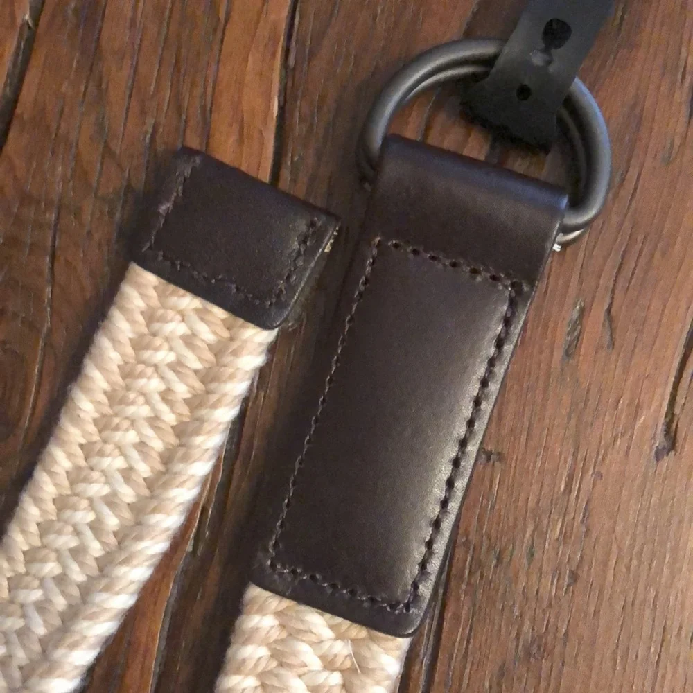 Express Camel Two Tone Woven Web Belt Size 30/32